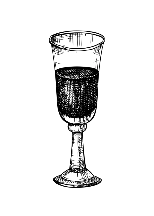 Tincture in glass sketch. Witchcraft vector illustration. Vintage Halloween design element. Hand-drawn alchemy, apothecary, esoteric symbols. NOT AI generated