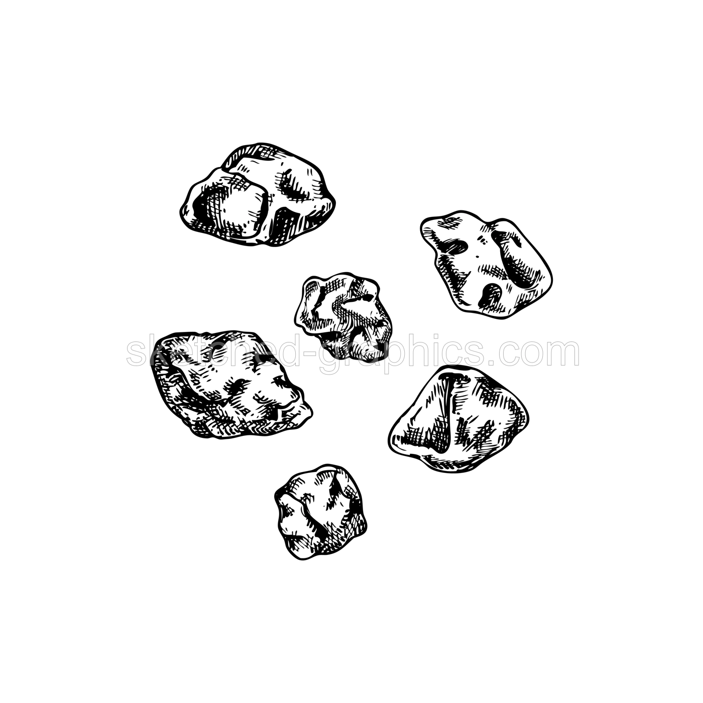 Organic resin sketch. Crystallized resin vector illustration. Aromaticdesign element. Hand-drawn parfumery, cosmetics, apotchecary, witchcraft ingredients. NOT AI generated Illustration