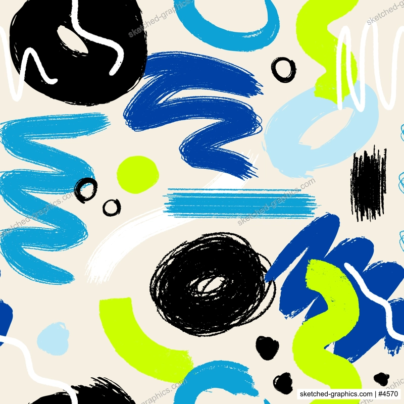 Abstract seamless pattern. Vector background with shapes, lines, brushes, waves and abstract objects. Perfect  print, poster, fabric, packaging, textile. Minimalist forms in the style of modern art.