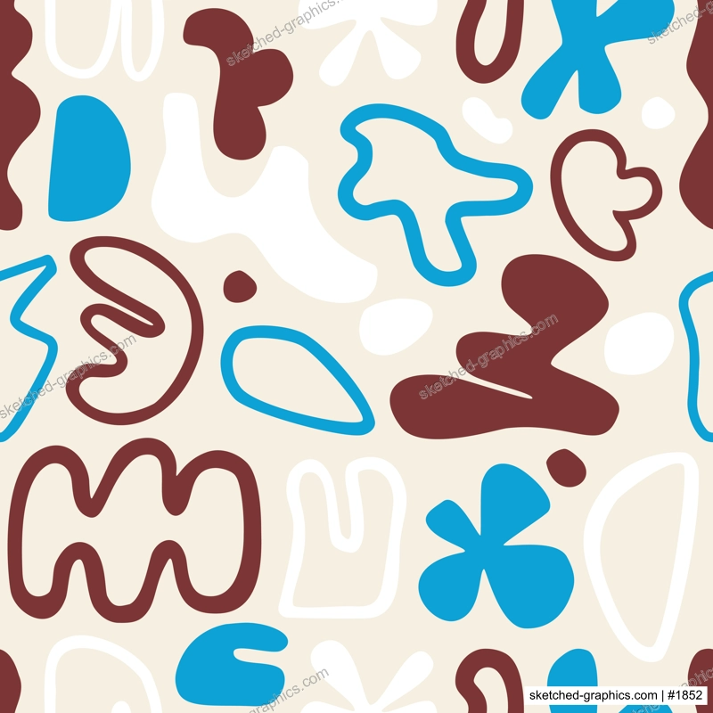 Abstract seamless pattern. Vector background with shapes, lines, brushes, waves and abstract objects. Perfect  print, poster, fabric, packaging, textile. Minimalist forms in the style of modern art.
