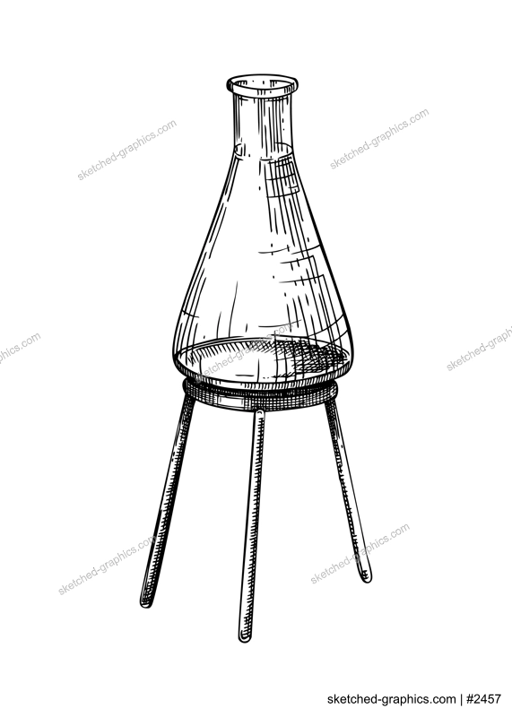 Aporhecary glassware, flask sketch. Witchcraft vector illustration. Vintage Halloween design element. Hand-drawn alchemical icon, esoteric symbols. NOT AI generated