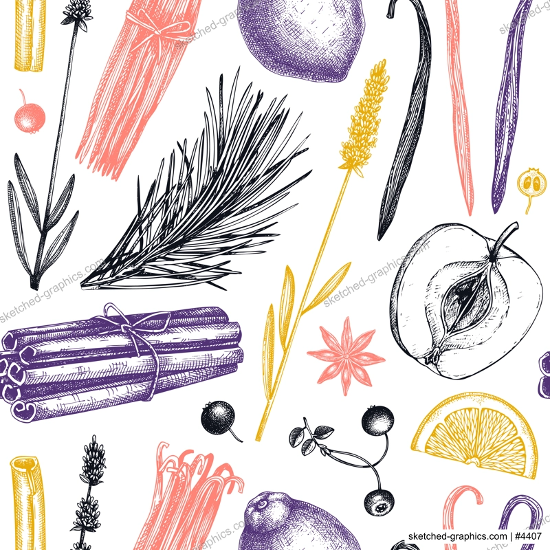 Aromatic candles making kit background. Vector backdrop with candle ingredients, wax and fragrant materials. Seamless pattern for aromatherapy, hygge home or holiday decoration, meditation.