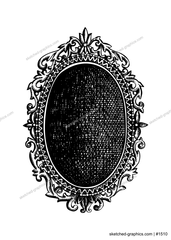 Black mirror sketch. Witchcraft vector illustration. Vintage Halloween design element. Hand-drawn alchemical icon, magic drawing, esoteric symbol. NOT AI generated