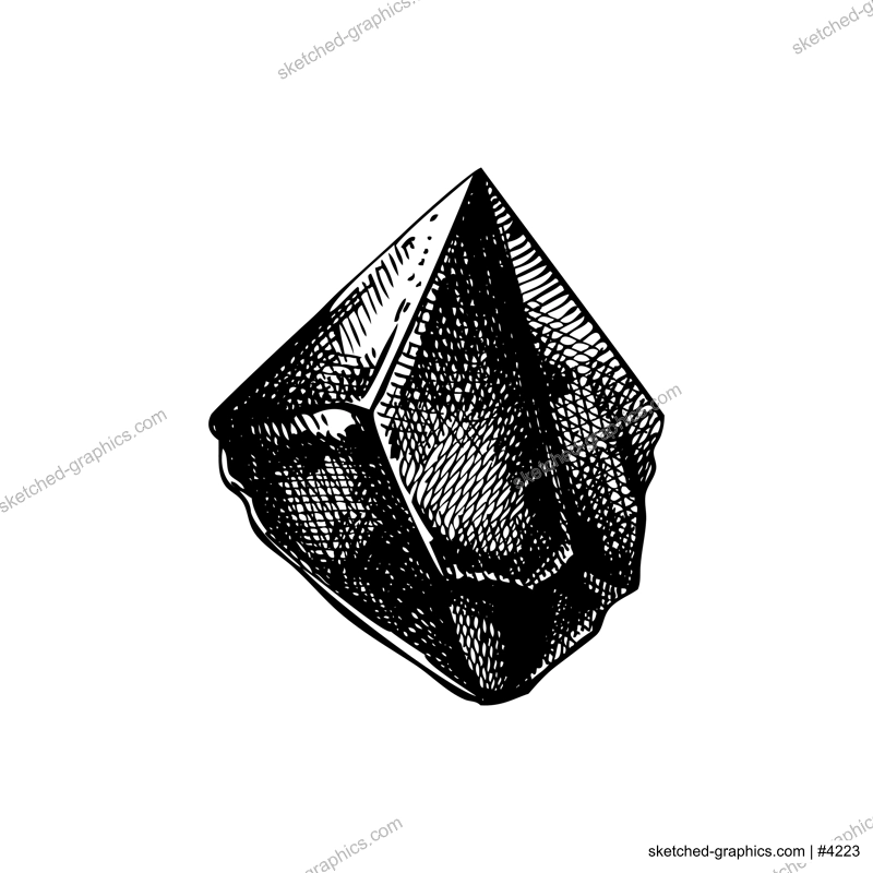 Black tourmaline sketch. Witchcraft vector illustration. Vintage Halloween design element. Hand-drawn alchemy, apothecary, esoteric symbols. NOT AI generated
