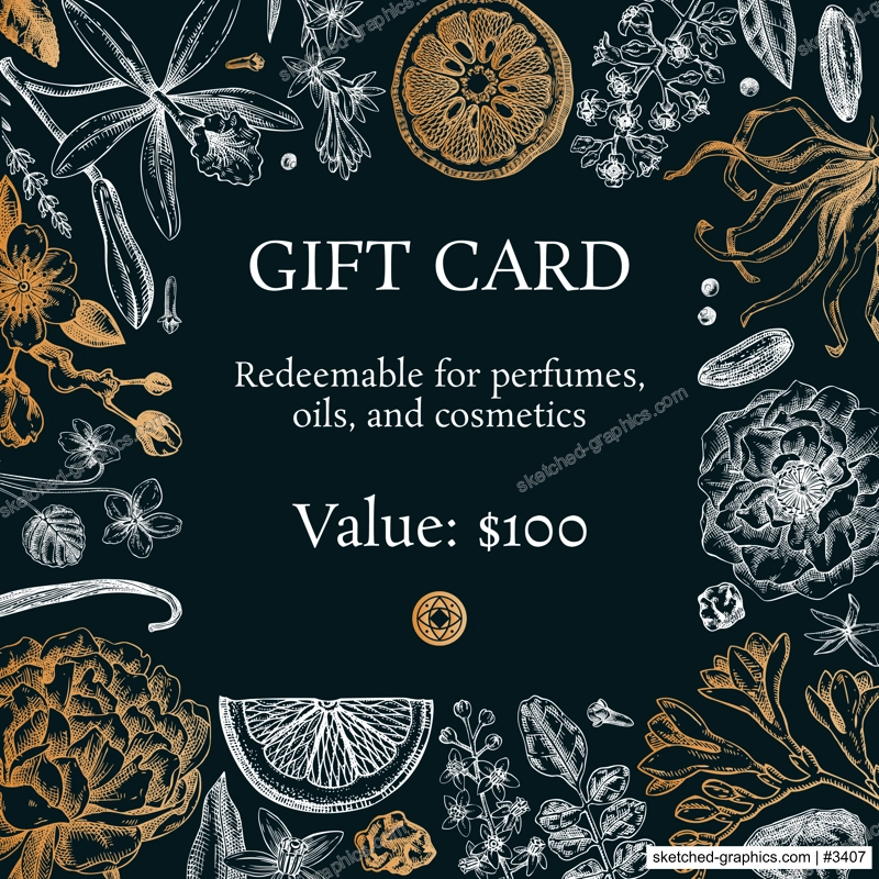 Botanical gift card template. Vintage perfume and cosmetic frame design. Hand-drawn vector illustration. Aromatic plants and flower sketches on chalkboard. NOT AI generated