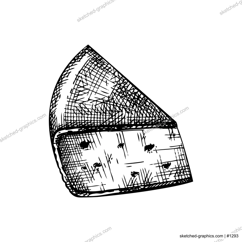 Cheese hand drawn illustration. Food design element. Vector cheese piece sketches in engraved style. Dairy product drawings for menu, stores, banners, packaging design.