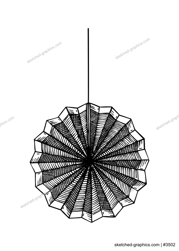 Chinese New Year decoration. Traditional folding fan sketch. Hand-drawn vector illustration. China Lunar New Year. NOT AI generatad