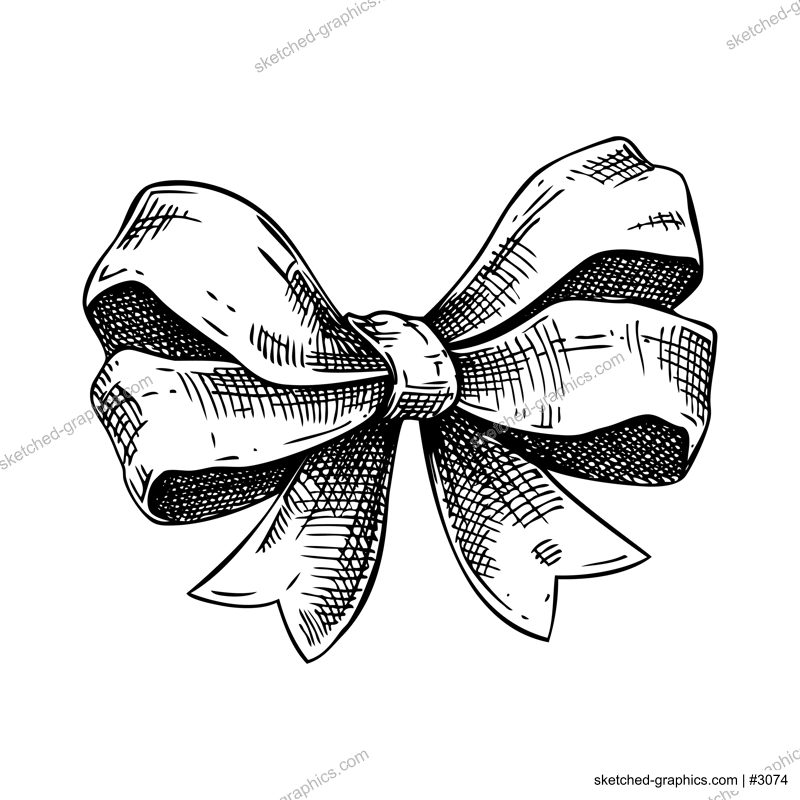 Coquette bow sketch. Rococo design elements Vintage baroque victorian ribbon. Japanese style hand-drawn illustration. NOT AI generated