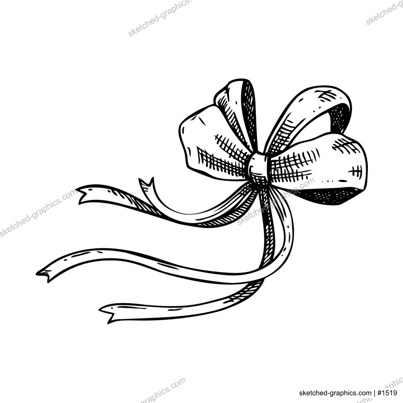 Coquette bow sketch. Rococo design elements Vintage baroque victorian ribbon. Japanese style hand-drawn illustration. NOT AI generated