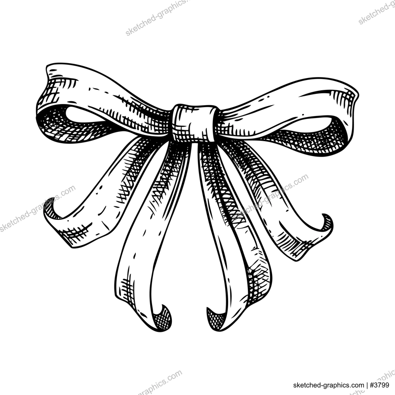 Coquette bow sketch. Rococo design elements Vintage baroque victorian ribbon. Japanese style hand-drawn illustration. NOT AI generated