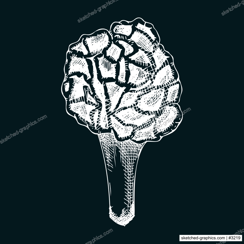 False morel mushroom sketch. Hand-drawn deadly poisonous fungus illustration. Forest mushroom drawing on chalkboard. Poisonous plants design element