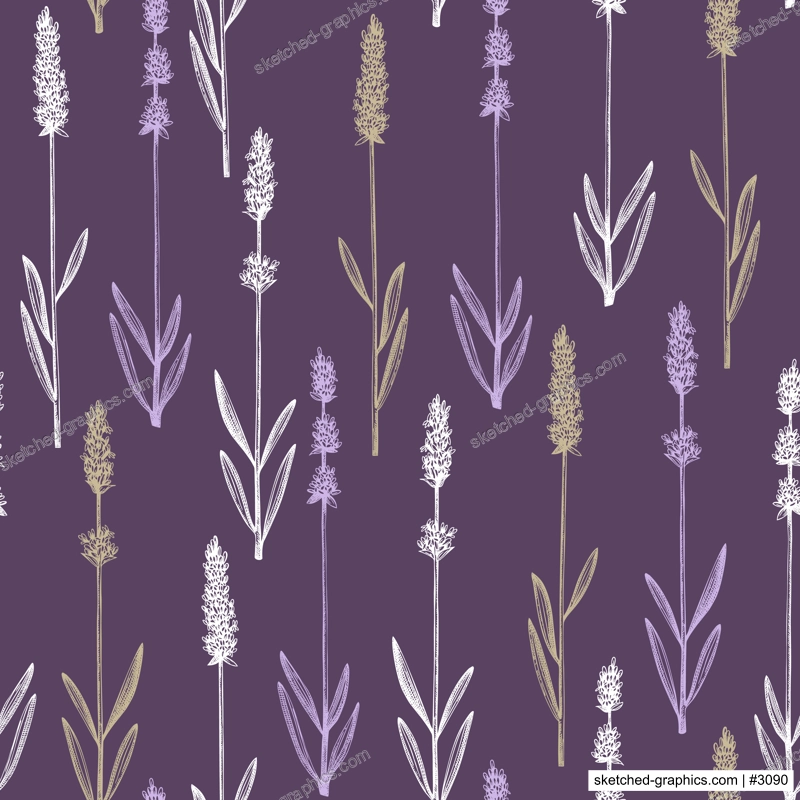 Ink hand drawn lavender backdrop. Vector herbs seamless pattern with lavender sketches. Herbal tea ingredients. Perfect for cosmetic, perfumery packing, fabric, wrapping paper, prints.
