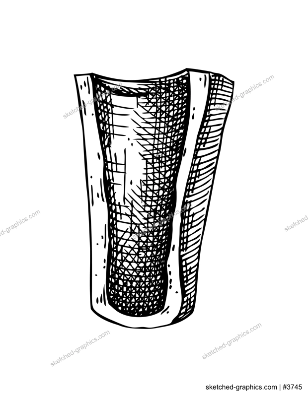 Slice of big marrowbone with meat sketch. Cooked bone isolated on white background. Hand drawn healthy food illustration for butchery, recipes, menu in vintage style. 