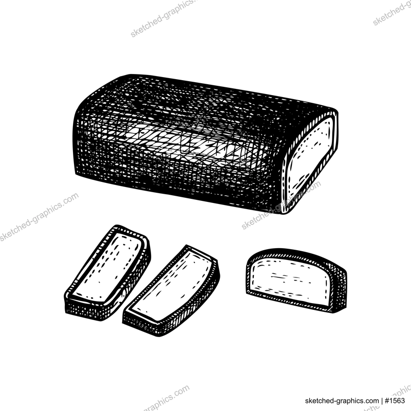 Marzipan bar in black chocolate sketches set. Hand-drawn vector illustration. Marzipan chocolate drawings. Christmas market food, dessert, confectionary design elements