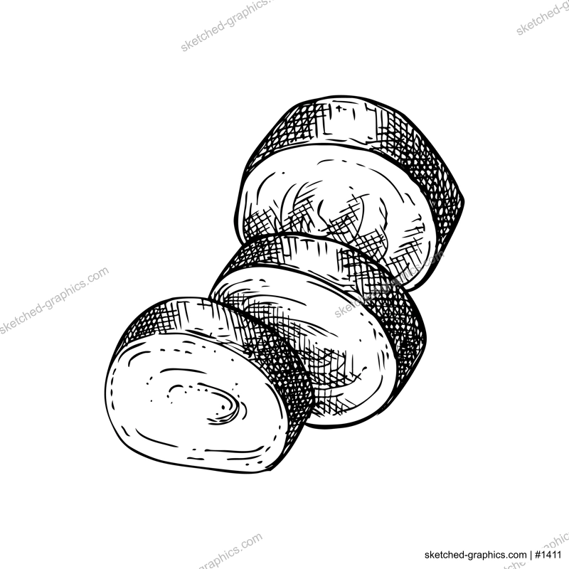 Marzipan pasta sketch. Almond Paste hand drawn vector illustration. Baking ingredient, sweet food design elements,  Christmas market food drawings. 