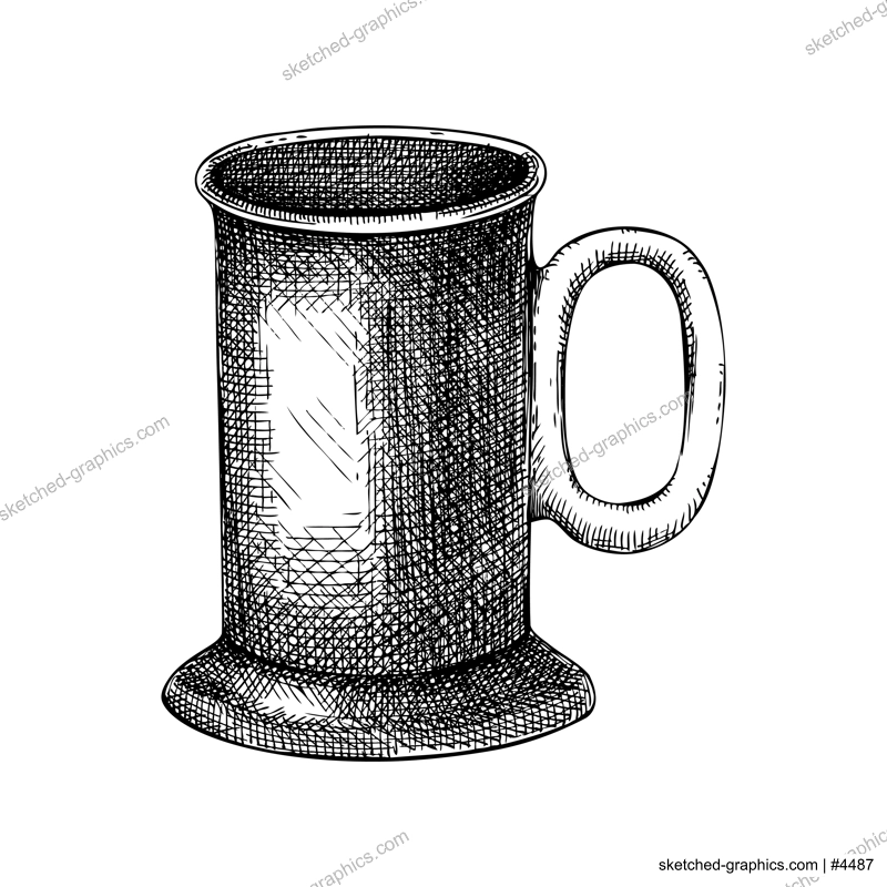 Mulled Wine mug sketch. Merry Christmas Menu design element. Hand drawn vector illustration. Christmas market hot drinks drawing. Winter Beverage sketch for menu, recipes, banner, packaging