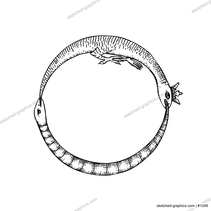Boho mystic snake design. Abstract hand drawn esoteric serpent icon with moon eye, occult tattoo egypt style. Vector illustration.