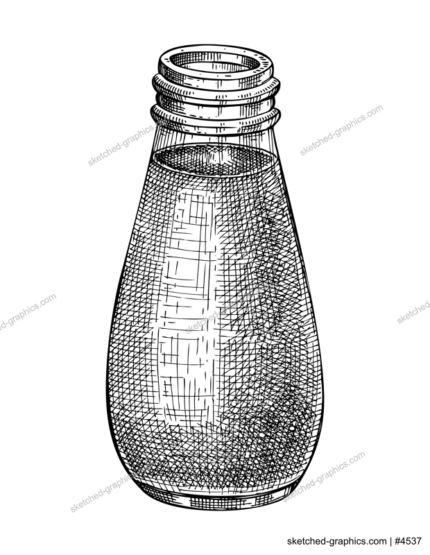 Pistachio milk in glass bottle sketch. Hand drawn organic dairy protein product for vegetarians. Vector illustrations of healthy foods and drinks isolated on white background