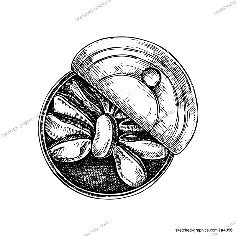 Smoked mussels in opened tin can illustration. Tinned seafood vector drawing. Hand drawn canned mussels sketch isolated on vintage background. Shellfish for menu, recipes, logos, flyer, invitation.