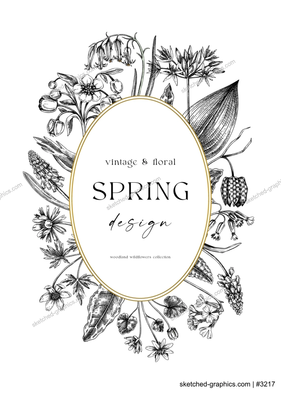 Delicate spring wreath. Wildflower sketches. Floral background. Elegant greeting card, wedding invitation design template. Hand drawn vector illustration, NOT AI