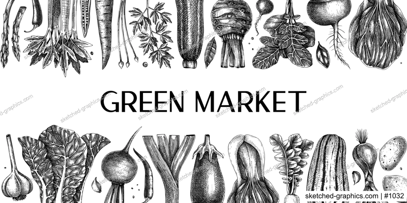 Hand-drawn vegetables vector illustrations. Hand-sketched healthy food collection. Vintage edible plants hand-drawings. Fresh vegetables sketches in engraved style. Design elements for menu or banners