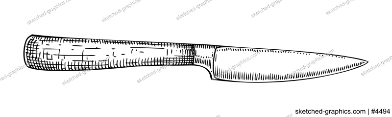 Vintage knife sketch. Cutlery etching vector drawing, vintage kitchen silverware. Hand drawn line art sketch, black and white retro illustration isolated on white background.