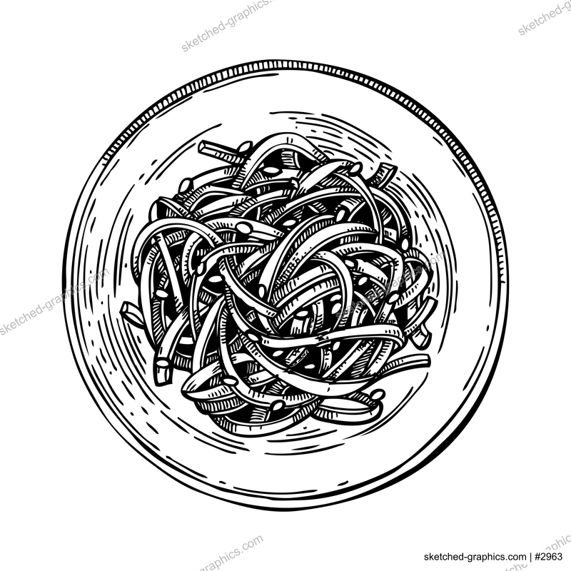 Hand drawn bowl with wakame salad. Seaweed salad sketch isolated on white background. Hand drawn green algae meal sketch. Healthy food ingredient. Japanese cuisine restaurant menu vector illustration